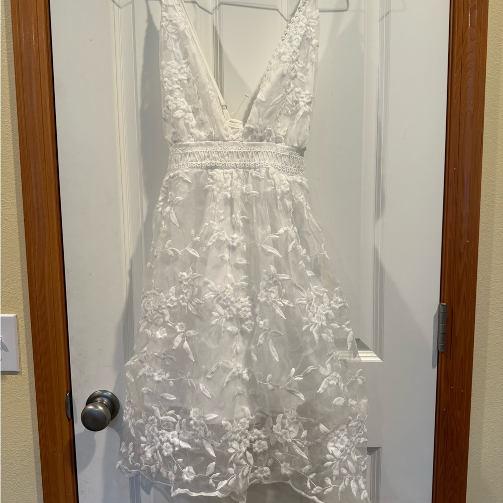 Elegant White Lace Dress (Bridal Shower)